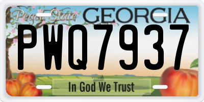 GA license plate PWQ7937