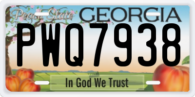 GA license plate PWQ7938