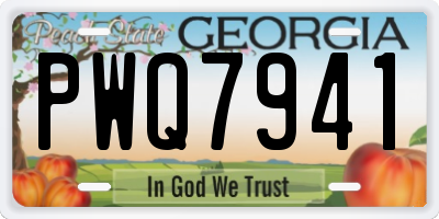 GA license plate PWQ7941