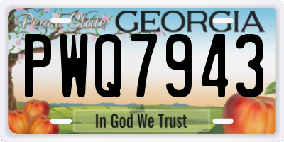 GA license plate PWQ7943