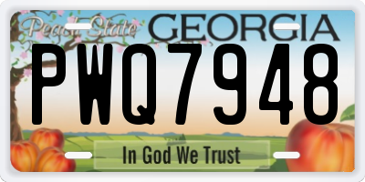 GA license plate PWQ7948