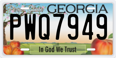 GA license plate PWQ7949