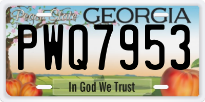 GA license plate PWQ7953