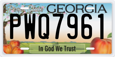 GA license plate PWQ7961