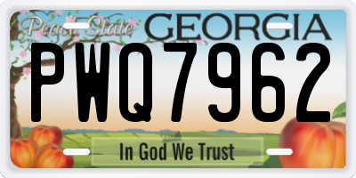 GA license plate PWQ7962