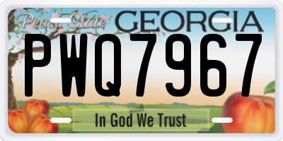 GA license plate PWQ7967
