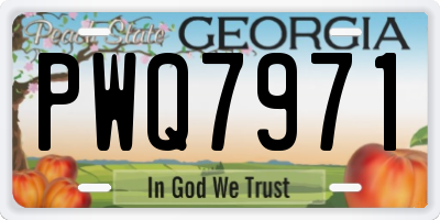 GA license plate PWQ7971