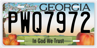 GA license plate PWQ7972