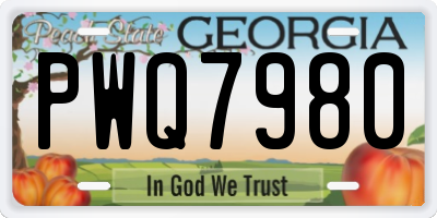 GA license plate PWQ7980
