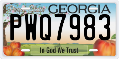 GA license plate PWQ7983