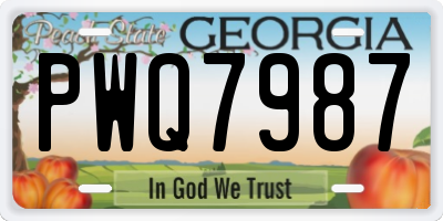 GA license plate PWQ7987