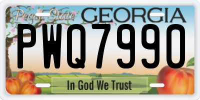 GA license plate PWQ7990