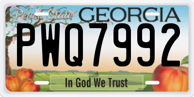 GA license plate PWQ7992