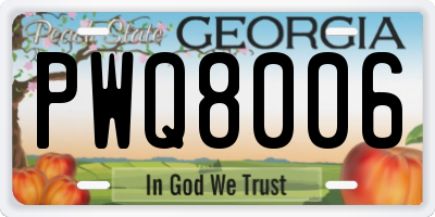 GA license plate PWQ8006