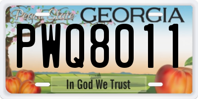GA license plate PWQ8011