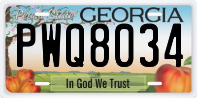 GA license plate PWQ8034