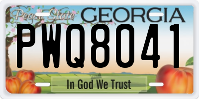 GA license plate PWQ8041