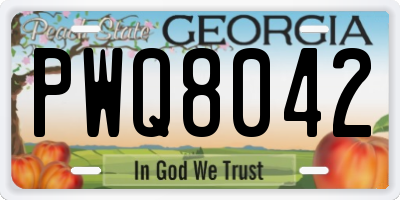 GA license plate PWQ8042