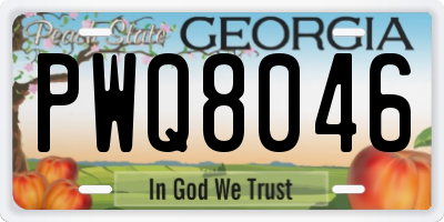 GA license plate PWQ8046