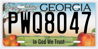 GA license plate PWQ8047