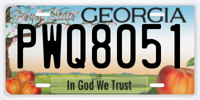 GA license plate PWQ8051