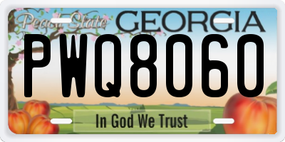 GA license plate PWQ8060
