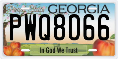 GA license plate PWQ8066