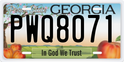 GA license plate PWQ8071