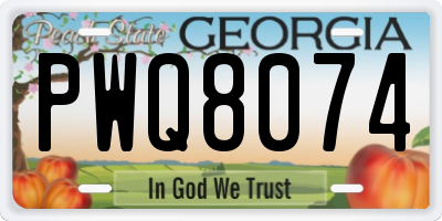 GA license plate PWQ8074
