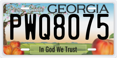 GA license plate PWQ8075