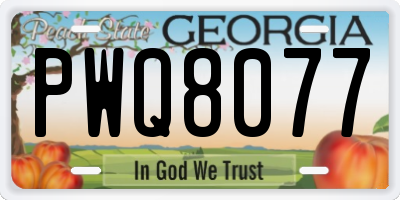 GA license plate PWQ8077