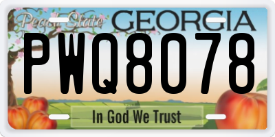 GA license plate PWQ8078