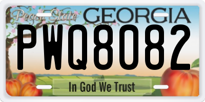 GA license plate PWQ8082