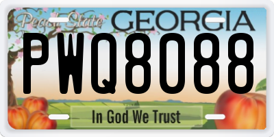 GA license plate PWQ8088