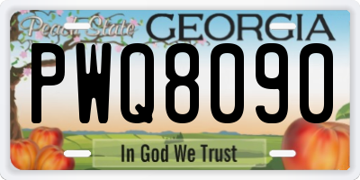 GA license plate PWQ8090