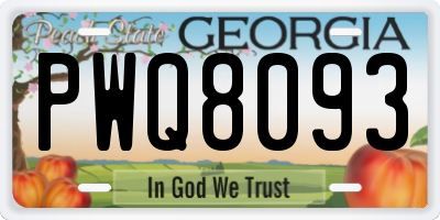 GA license plate PWQ8093