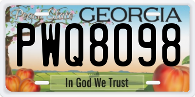 GA license plate PWQ8098