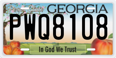 GA license plate PWQ8108