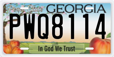 GA license plate PWQ8114