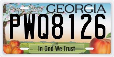 GA license plate PWQ8126