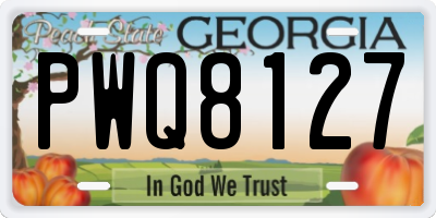 GA license plate PWQ8127