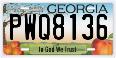 GA license plate PWQ8136