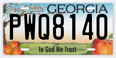 GA license plate PWQ8140