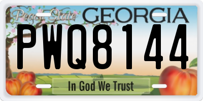 GA license plate PWQ8144