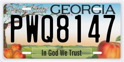 GA license plate PWQ8147
