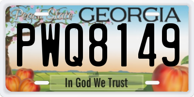 GA license plate PWQ8149