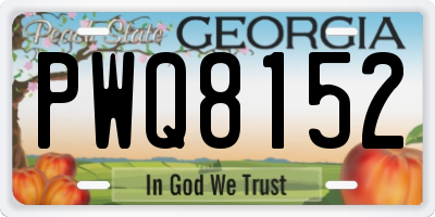 GA license plate PWQ8152