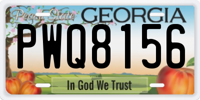 GA license plate PWQ8156