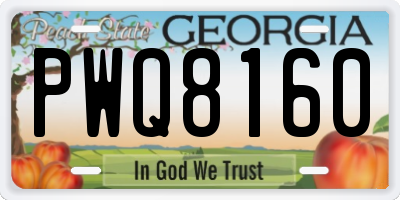 GA license plate PWQ8160