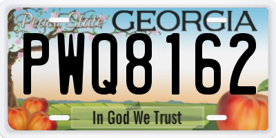GA license plate PWQ8162